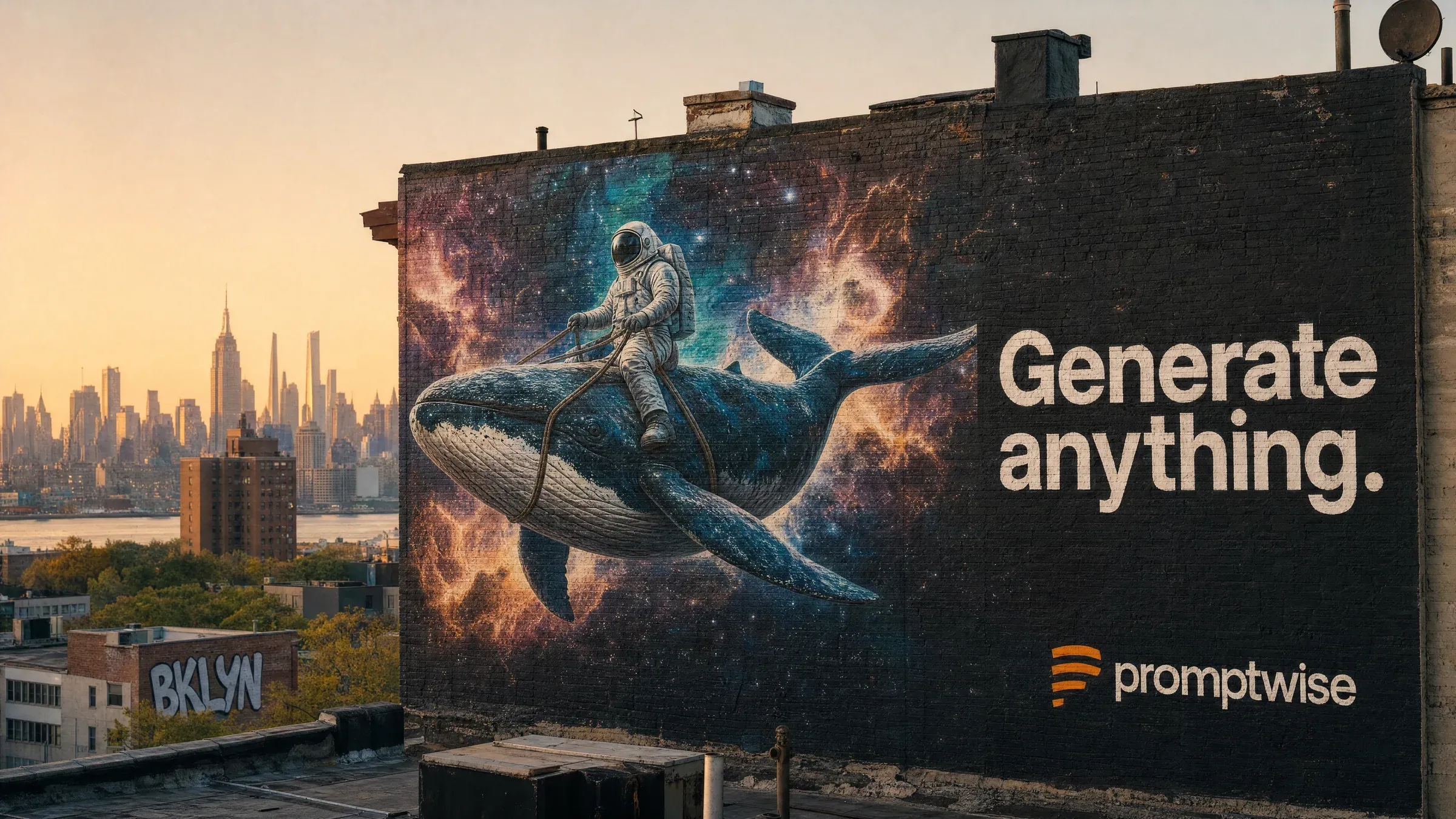 AI-generated PromptWise ad submission by Roland Peacock for the Times Square Ad Challenge