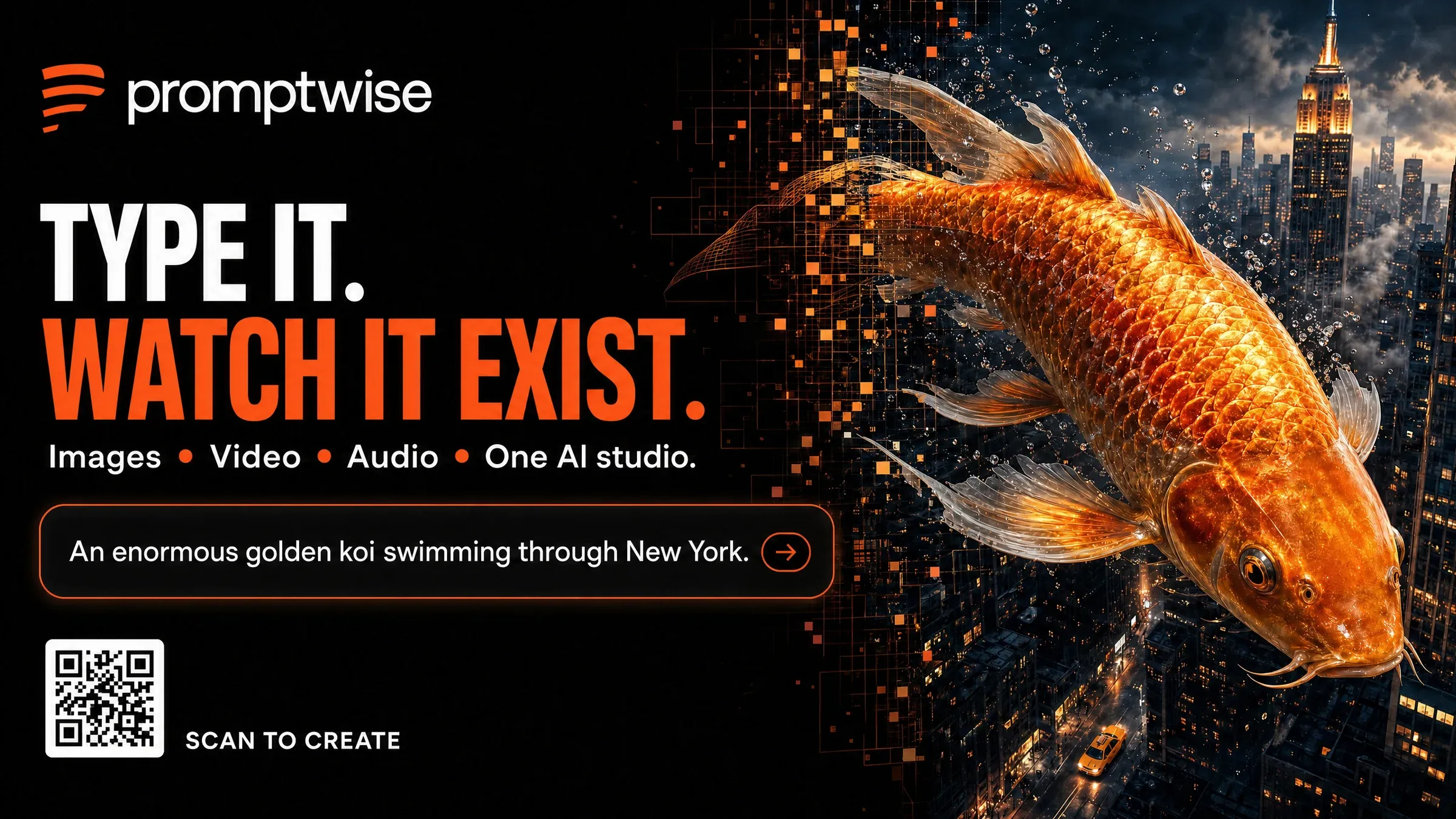 AI-generated PromptWise ad submission by Aya Serag for the Times Square Ad Challenge