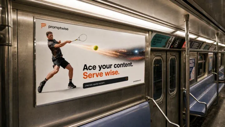 AI-generated PromptWise NYC ad submission by Filip Ribicic for the Times Square Ad Challenge