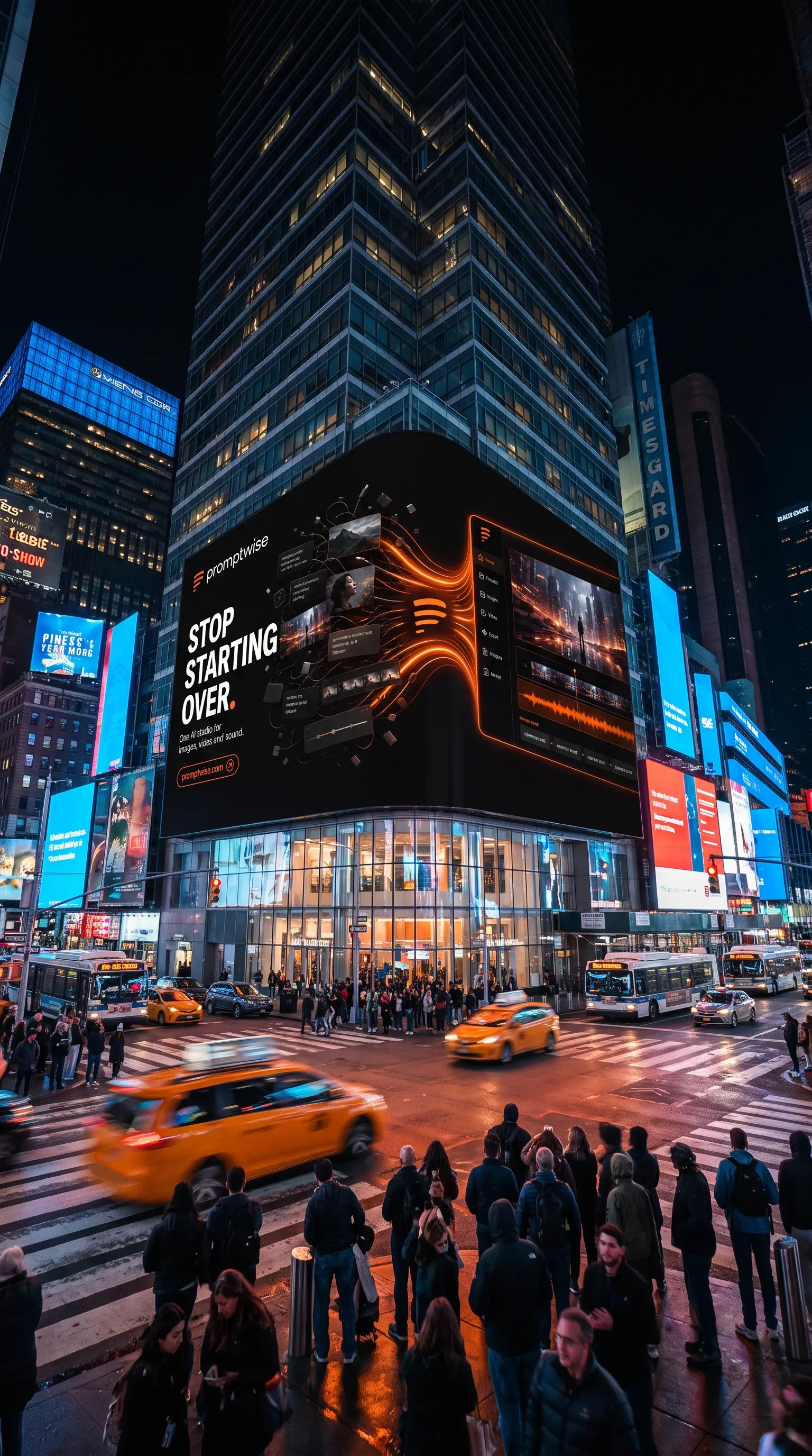 AI-generated PromptWise NYC ad submission by Simonia Blassingame for the Times Square Ad Challenge