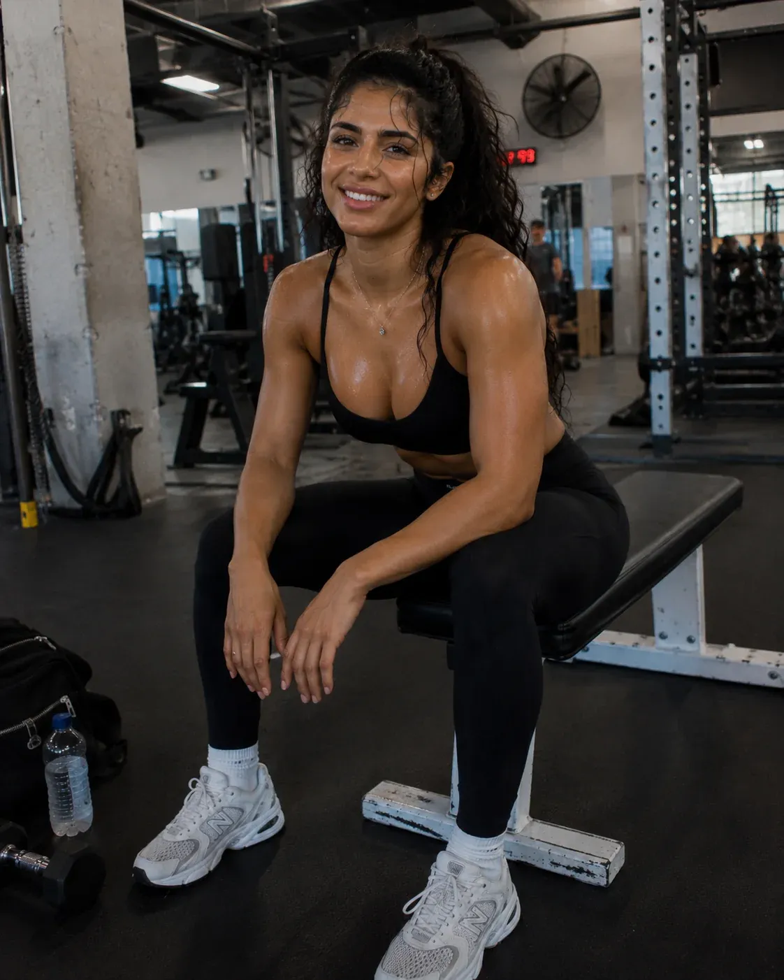 AI-generated fitness lifestyle image of Deividas S's AI influencer character in workout or gym setting - mirror selfie, athletic apparel, or smoothie scene