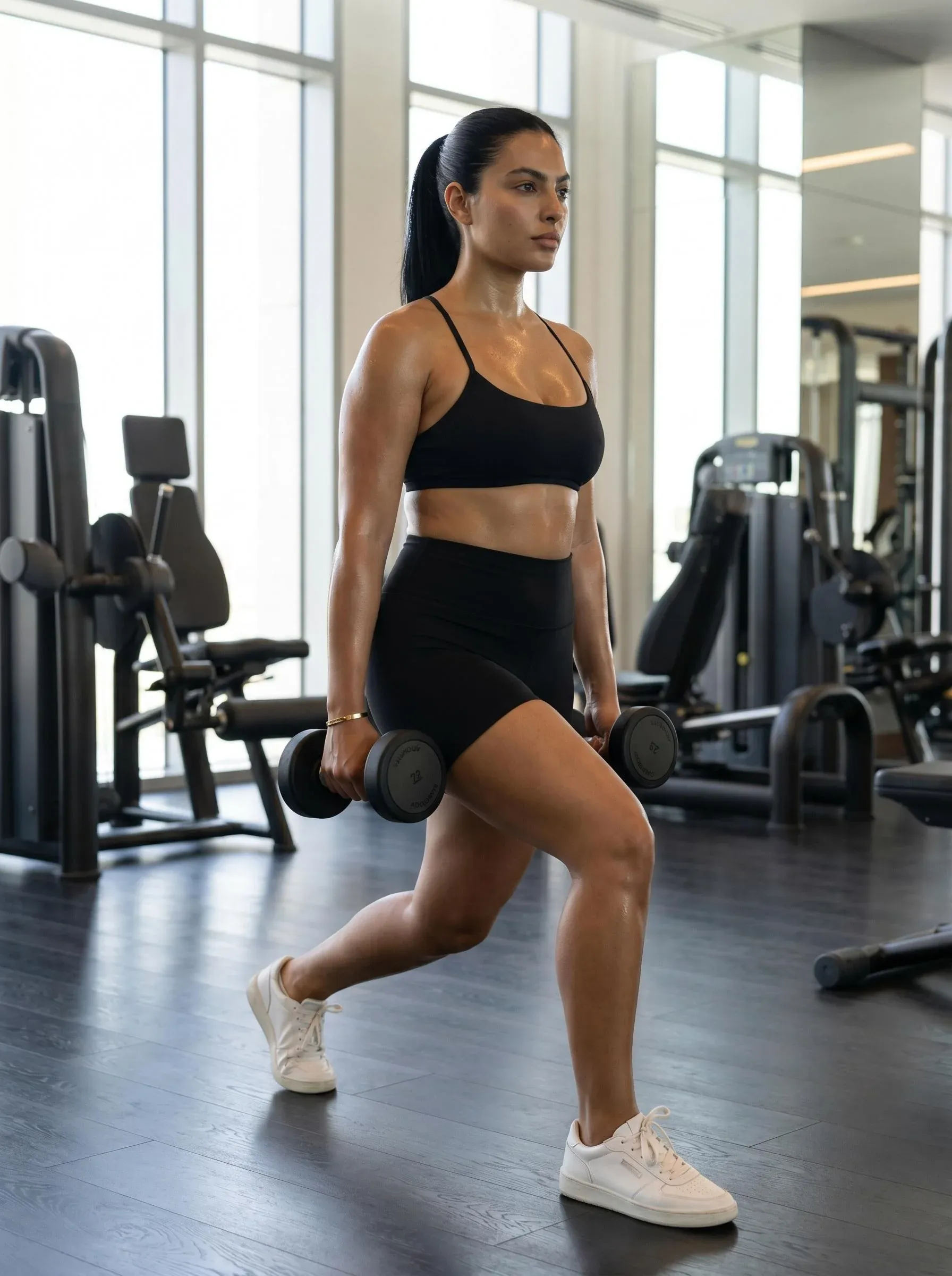 AI-generated fitness lifestyle image of Mohammad Kettaneh's AI influencer character in workout or gym setting - mirror selfie, athletic apparel, or smoothie scene