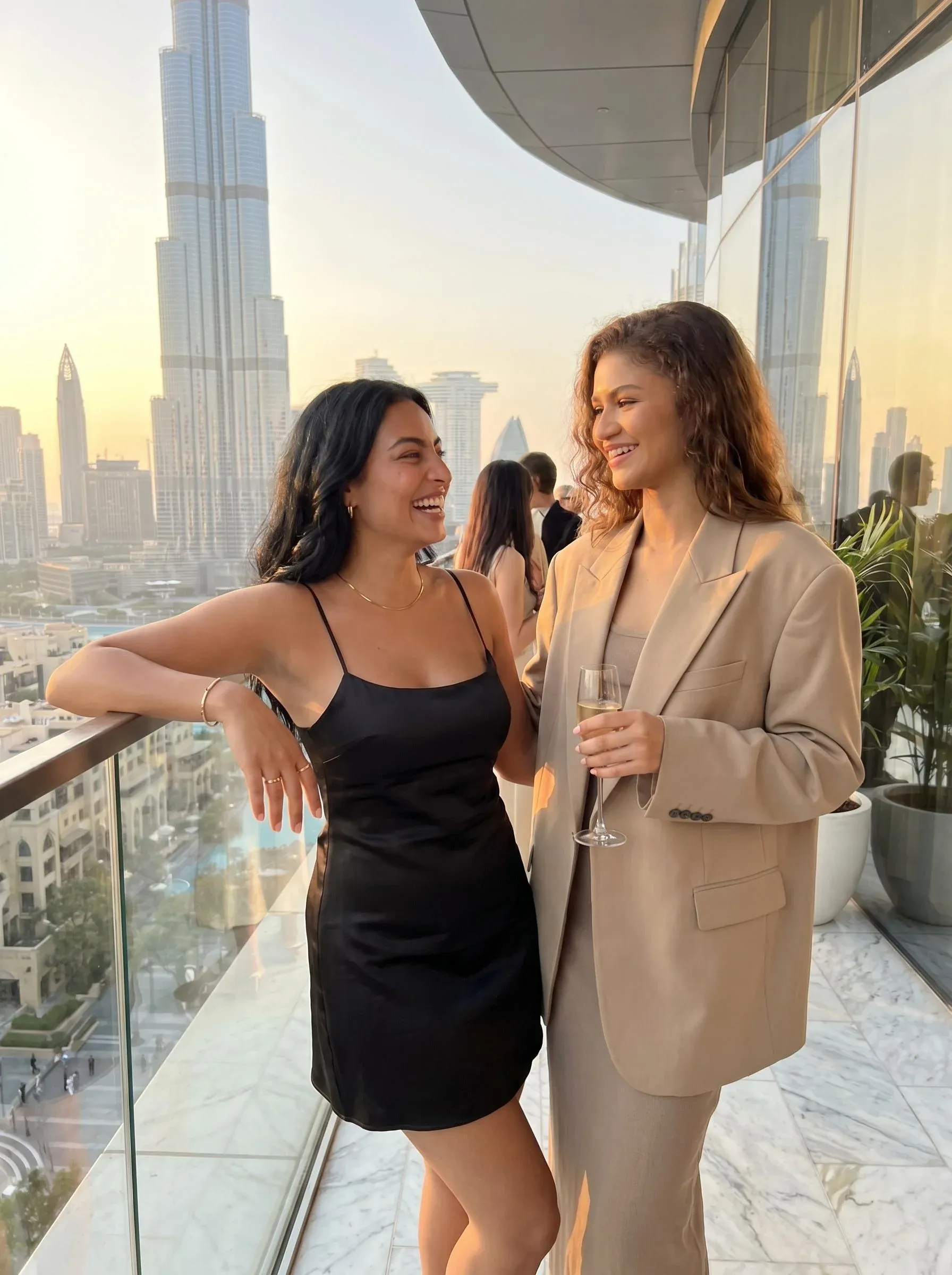 AI-generated celebrity collaboration scene showing Mohammad Kettaneh's AI influencer character posing or interacting with a recognisable celebrity figure