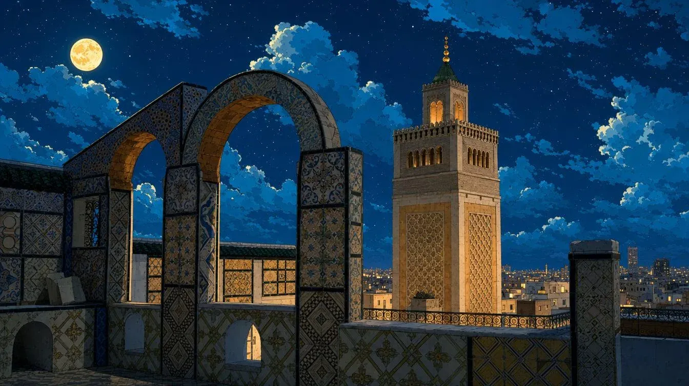 Stylised dark cityscape silhouette poster by Mohamed Jeriri submitted to the AI Video Bootcamp weekly image challenge