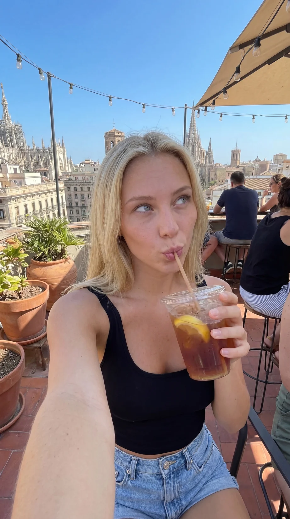 AI influencer selfie content showing consistent character in lifestyle setting