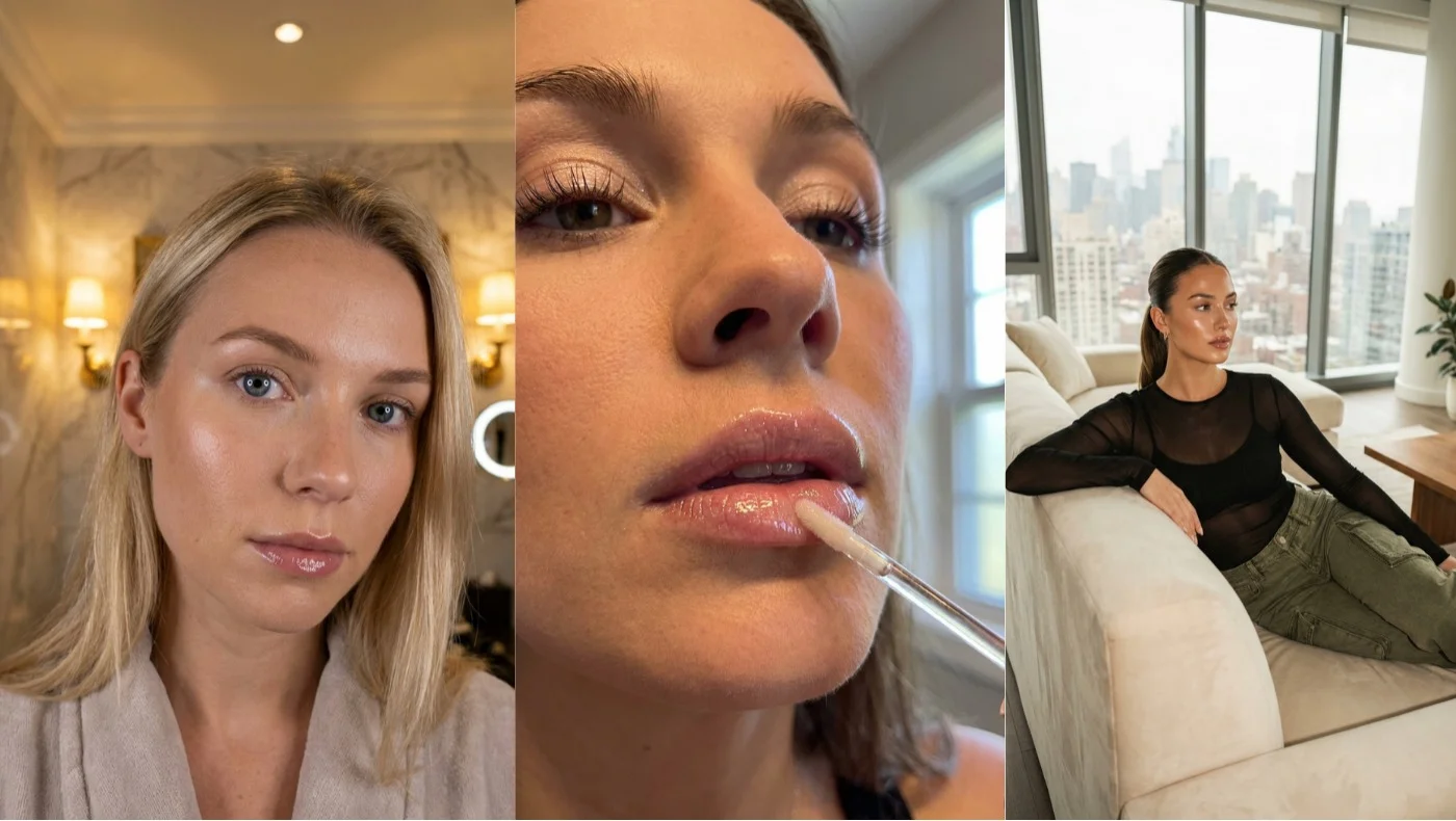 Three AI-generated influencer avatars as Instagram posts demonstrating photorealistic character creation