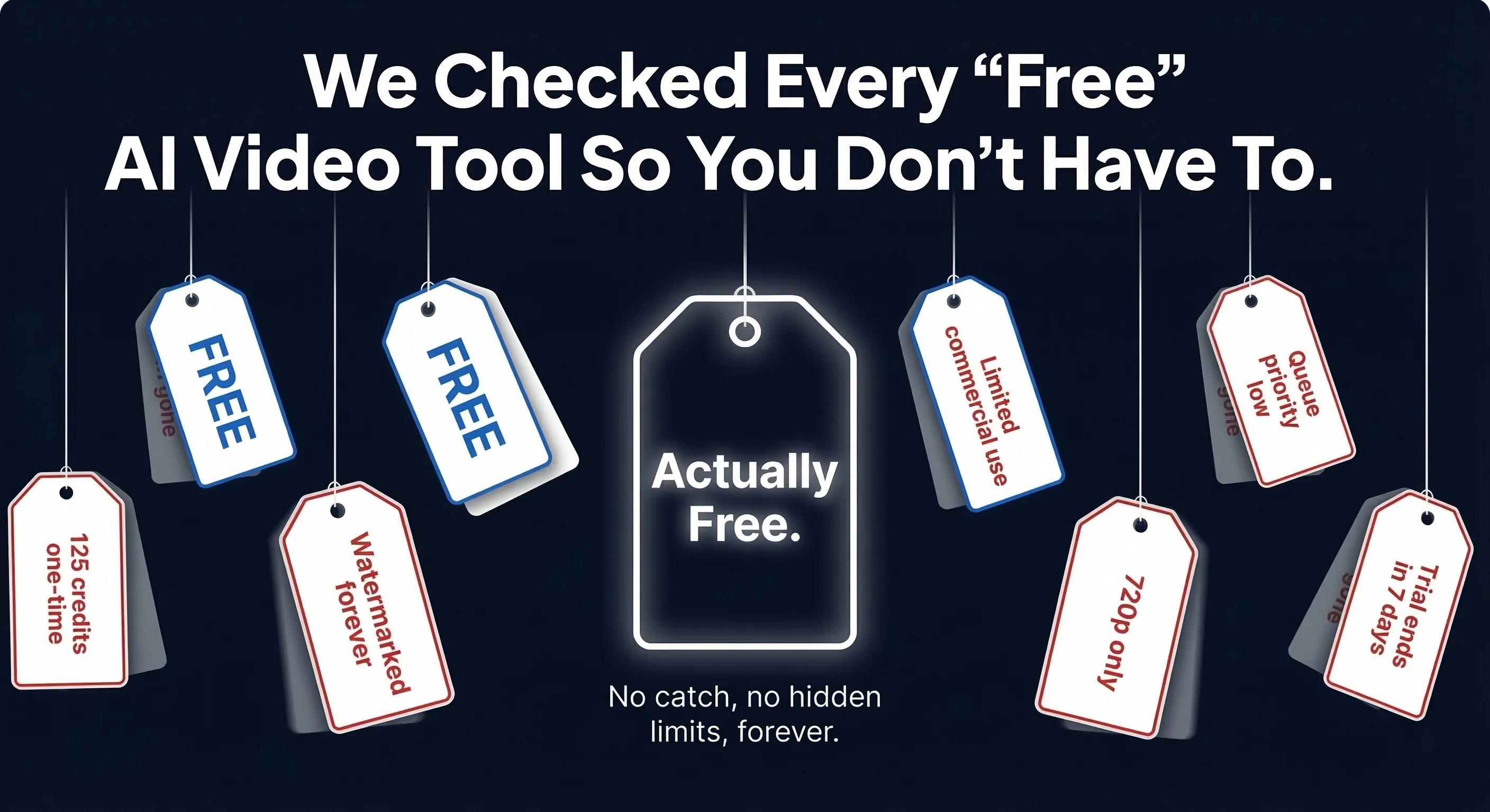 Free vs paid AI video generators comparison showing real limits
