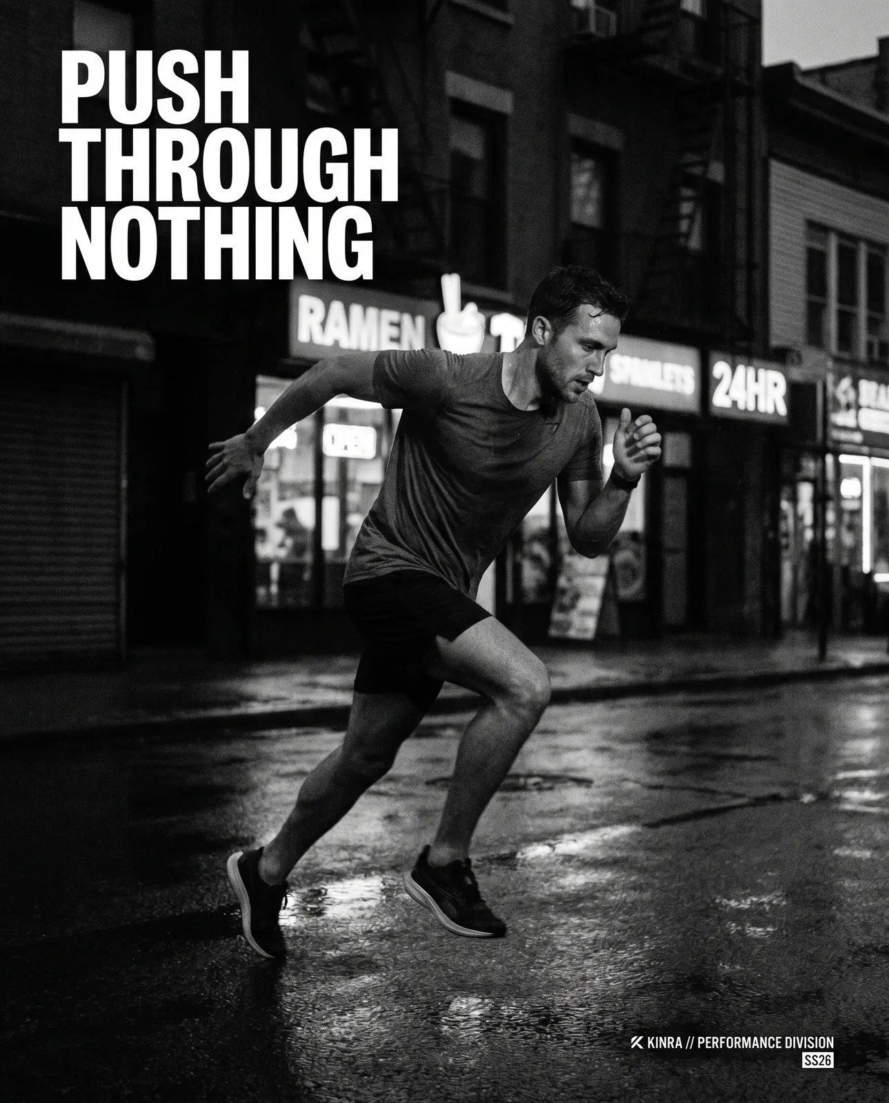 Nano Banana Pro athletic running shoe advertisement at sunrise with photorealistic skin texture, shallow depth of field, and tagline