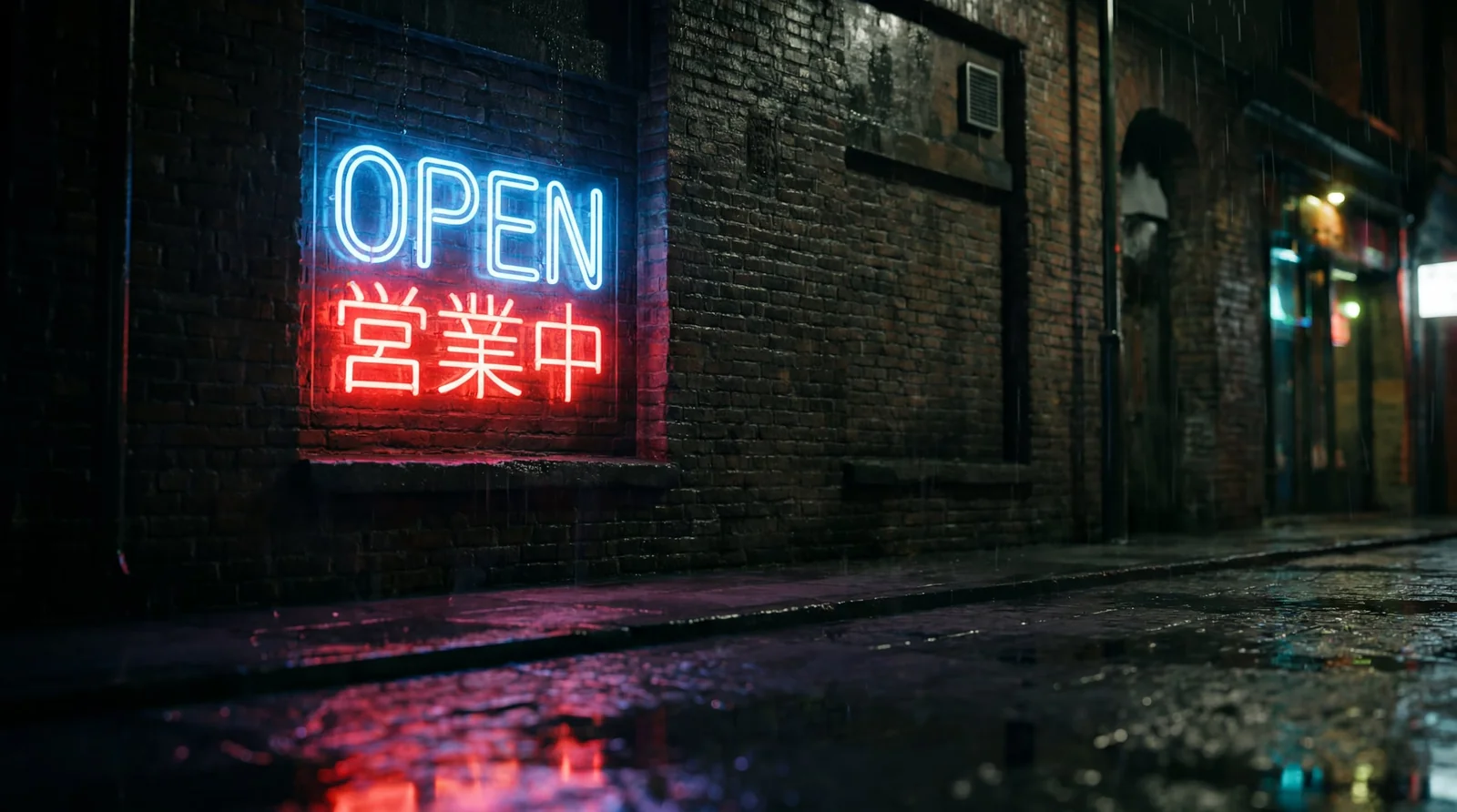 Nano Banana Pro OPEN neon sign test result with correct Japanese characters