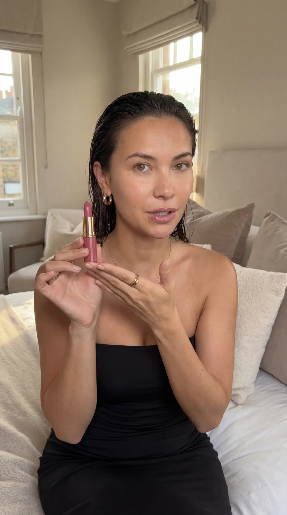 AI-generated beauty influencer content showing photorealistic product photography style